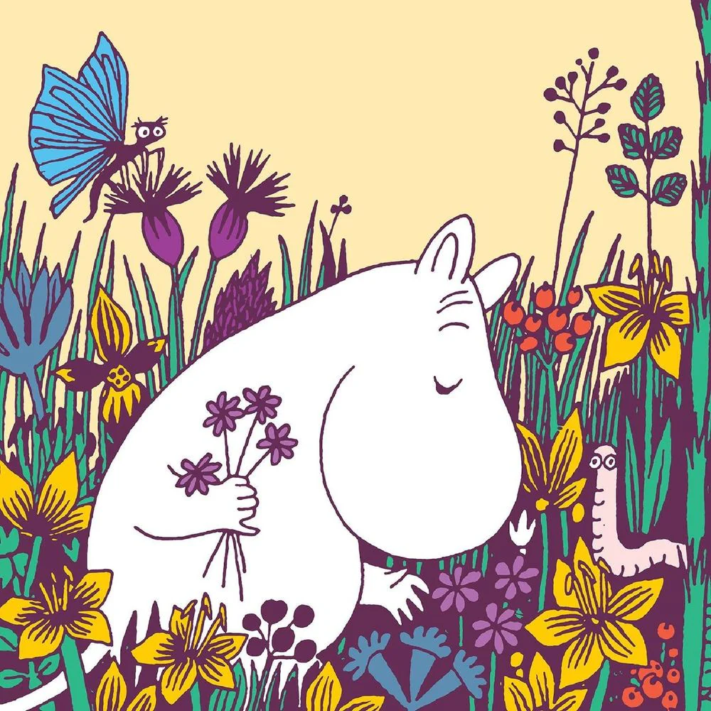 Moomintroll Flower Field Greeting Card