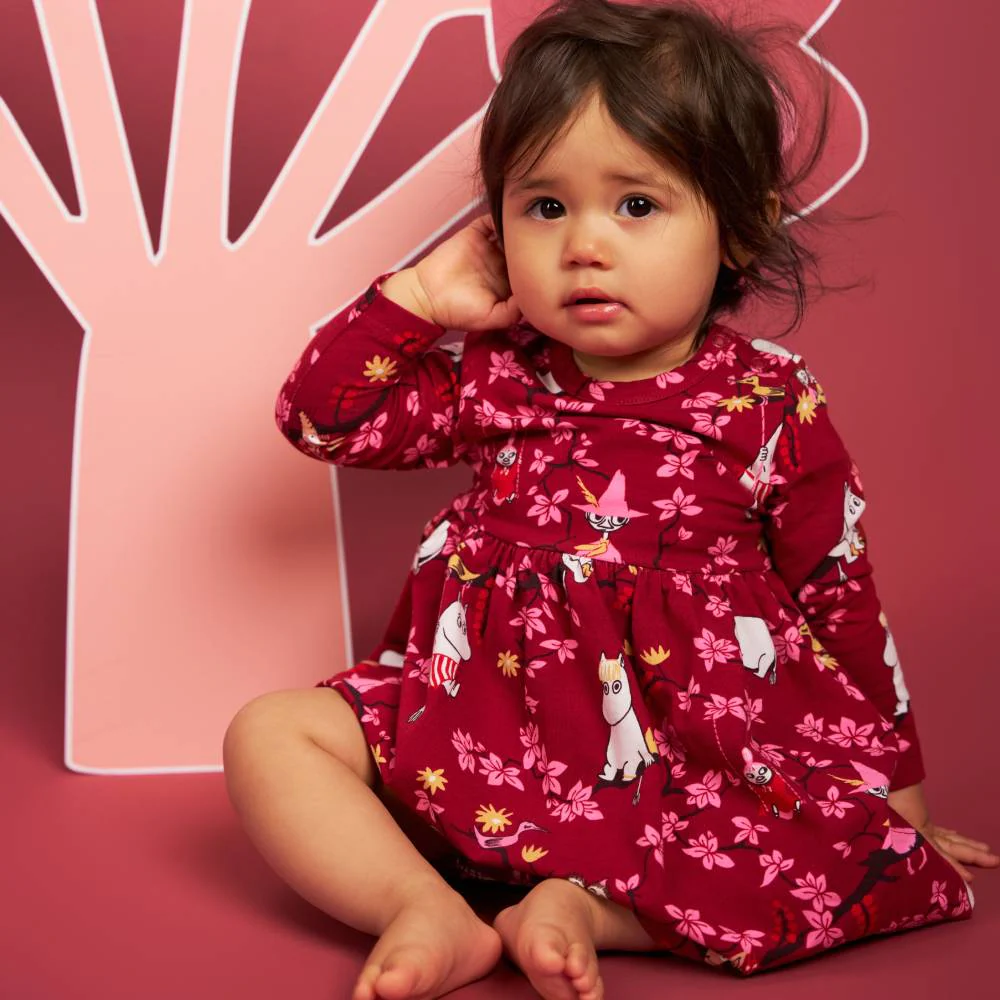 Moomin Climbing Tree Bodysuit Dress Burgundy - Image 5