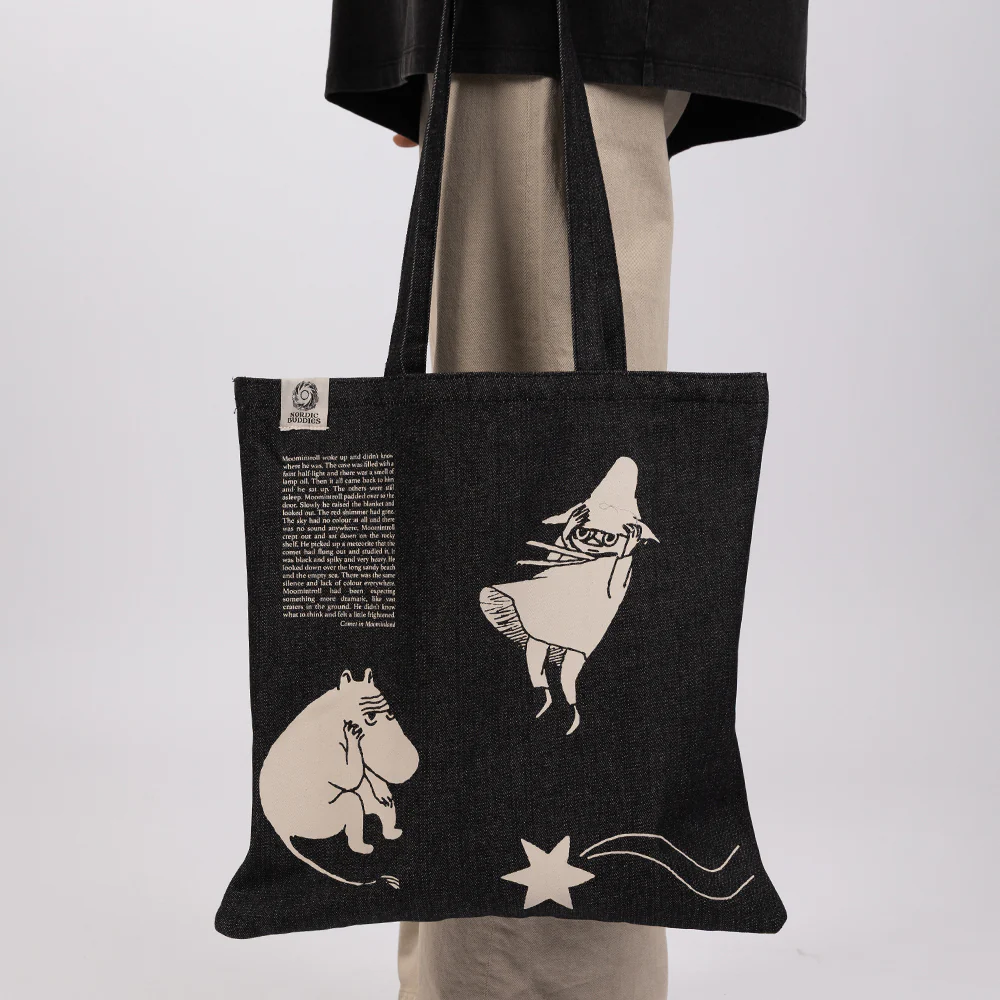 Moomin Comet Tote Bag Denim Black