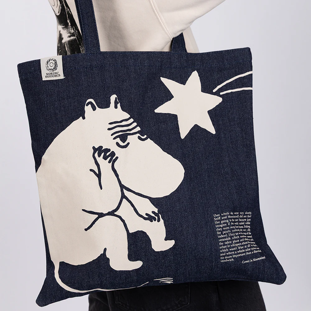 Moomin Comet Tote Bag Denim Blue