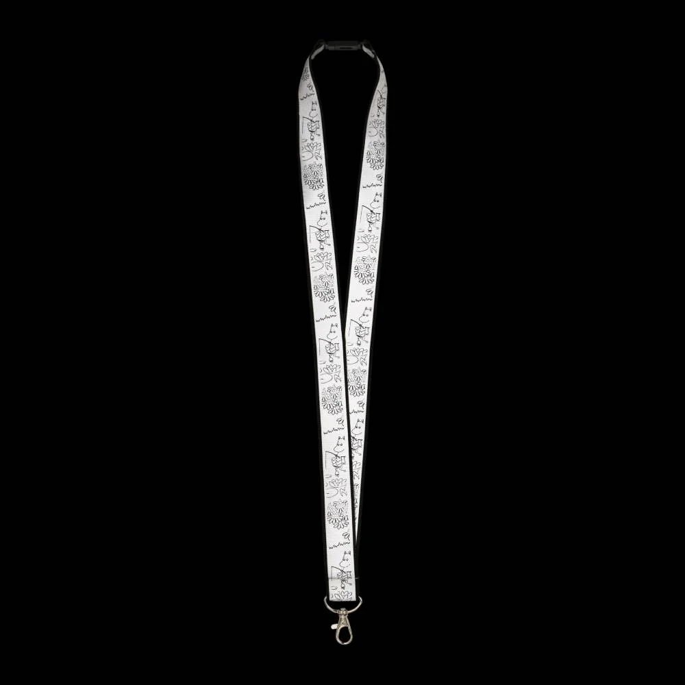 Moomin Fishing Reflecting Keychain Necklace Black