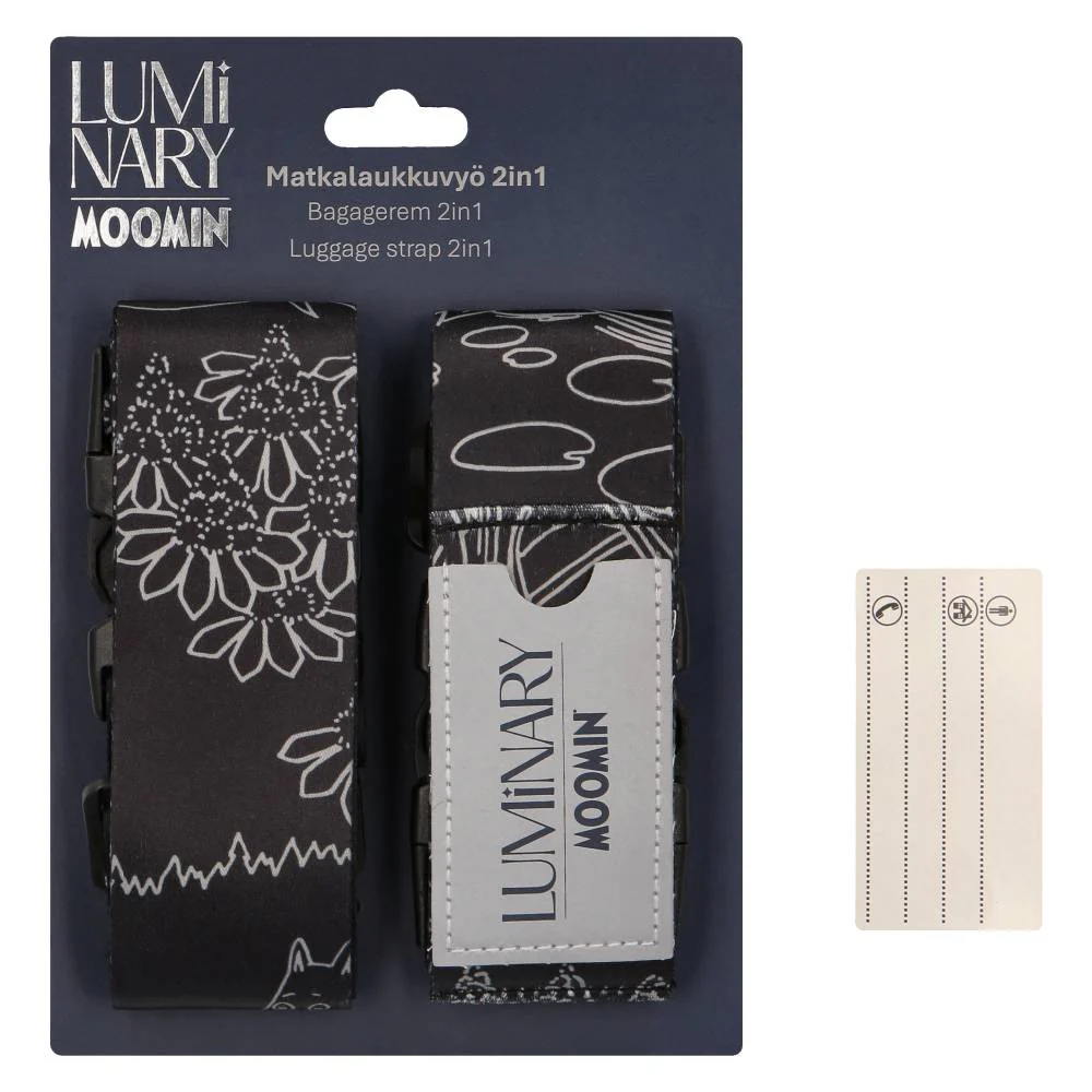 Moomin Fishing Reflecting Luggage Strap Black - Image 3