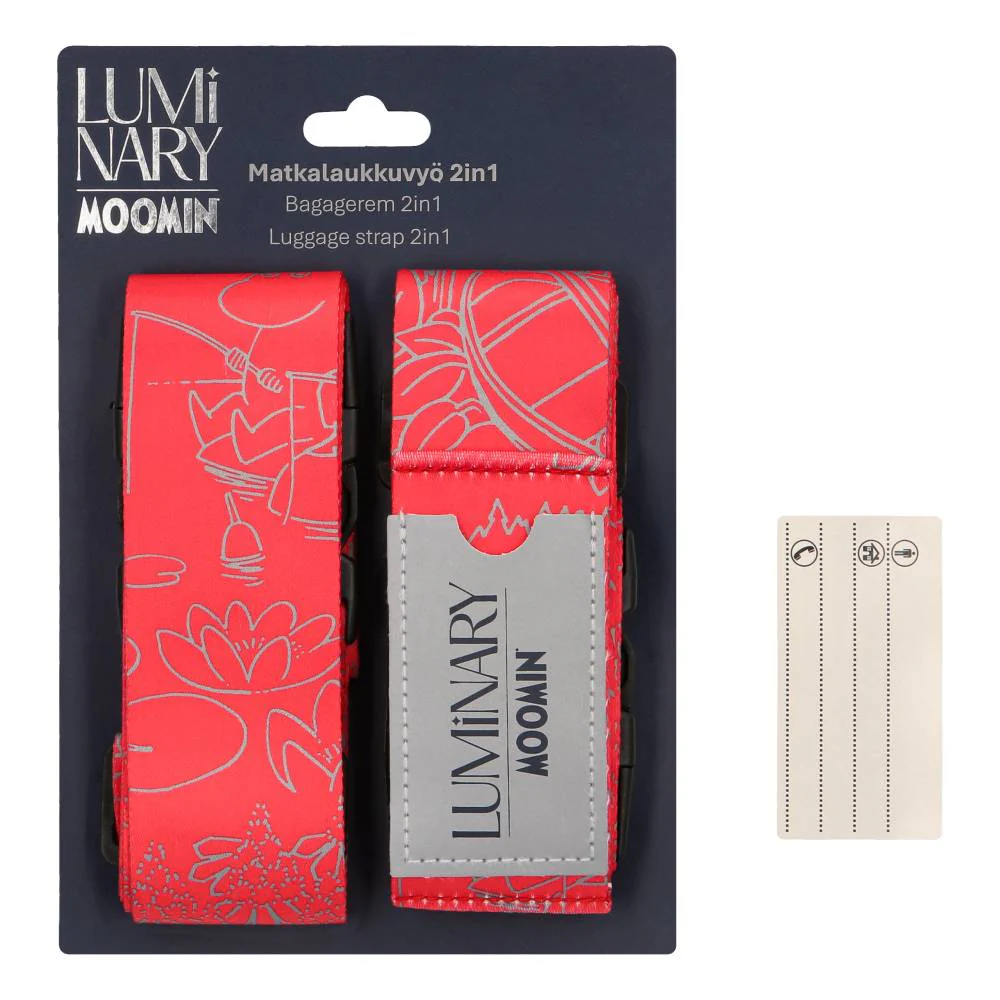 Moomin Fishing Reflecting Luggage Strap Red - Image 2