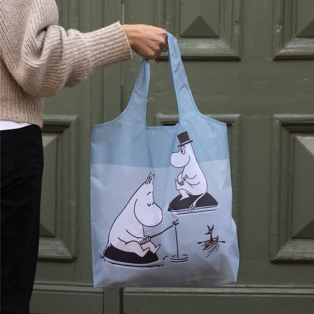 Moomin Fishing Shopping Bag Grey