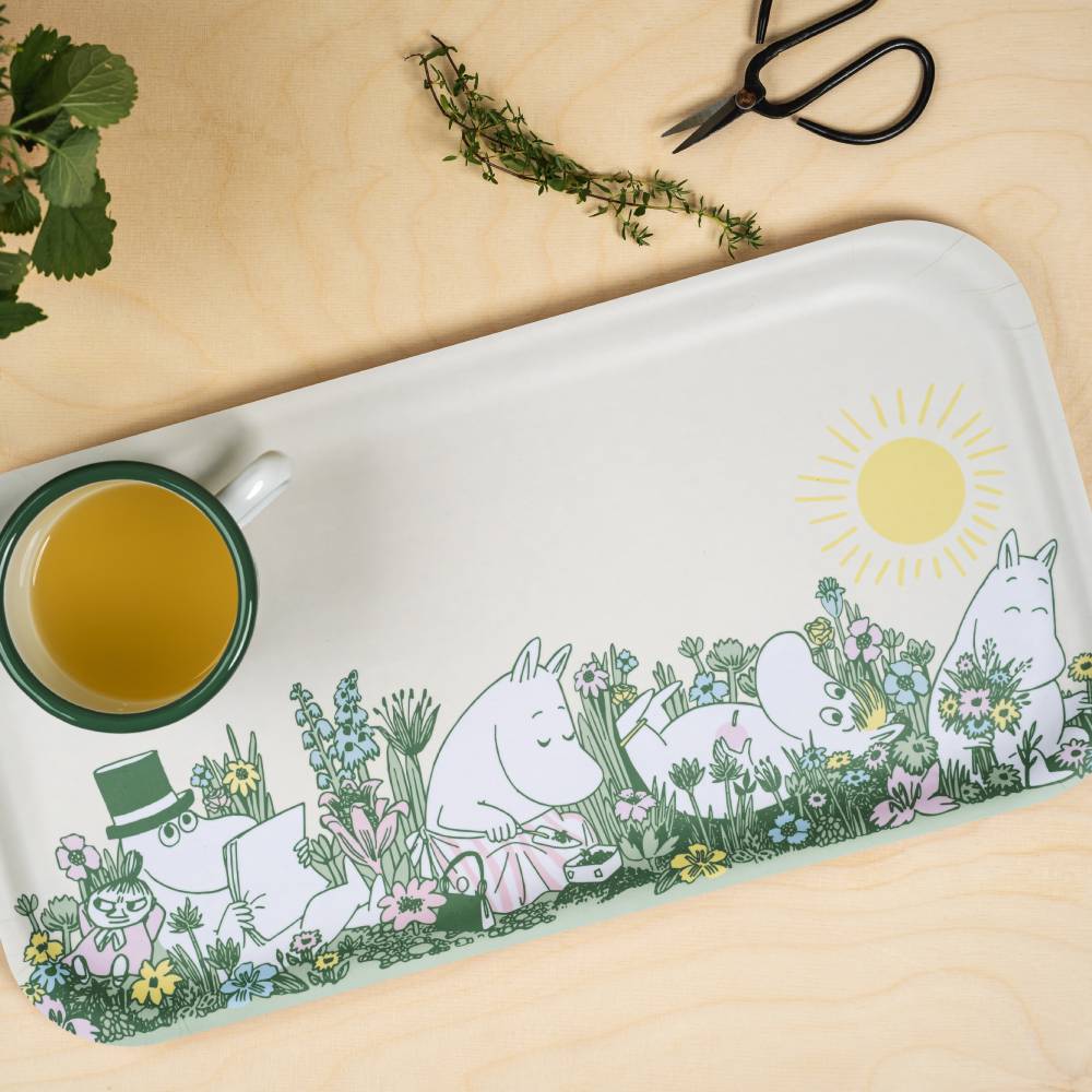 Moomin Garden Tray White  43x22cm