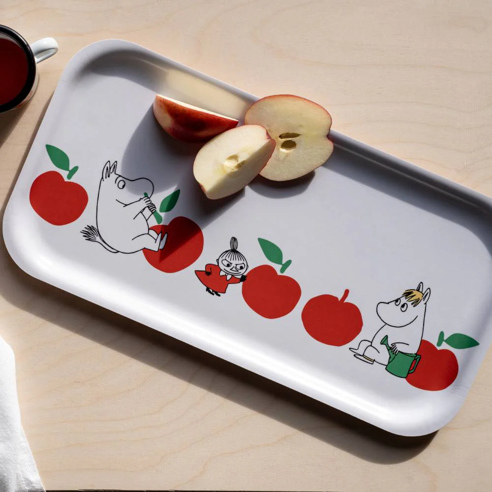 Moomin Joyfull Apples Tray 43x22cm Red