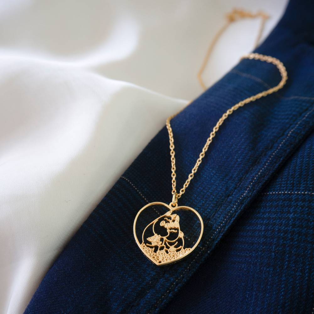 Moomin Love Heart Necklace Gold