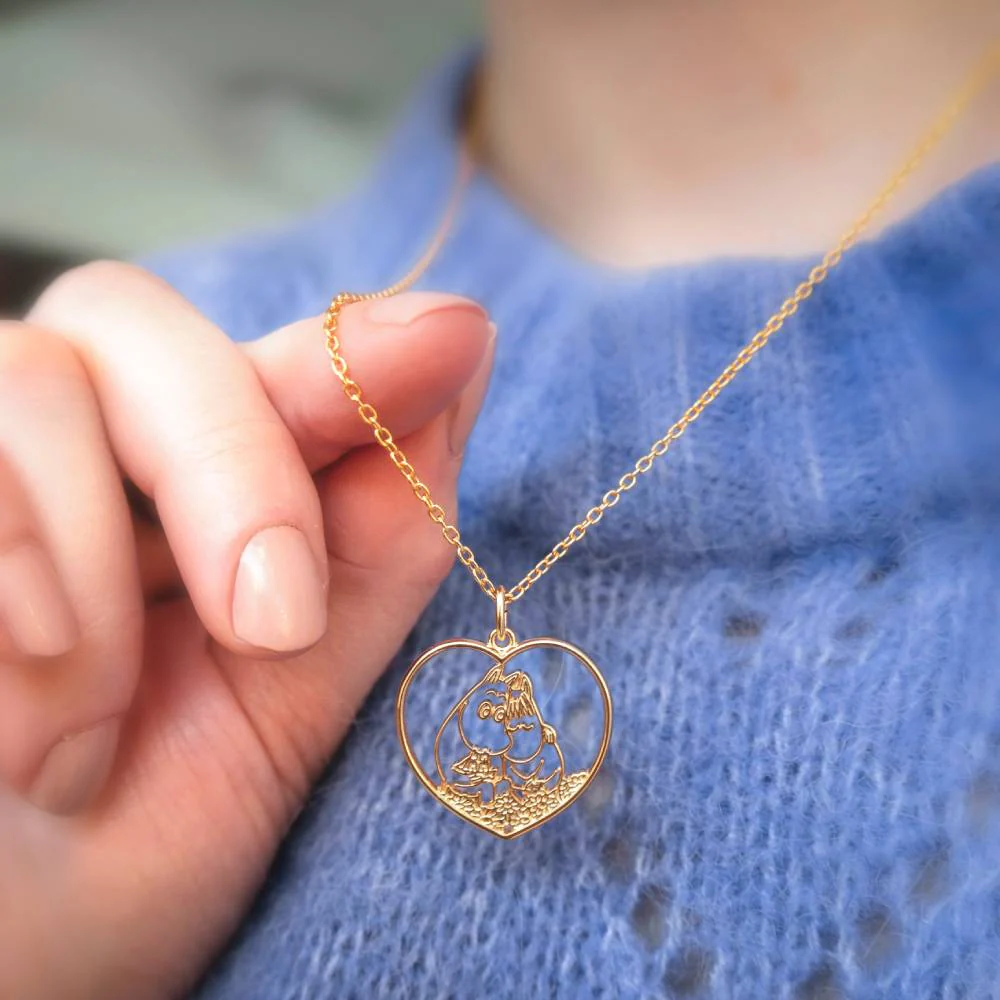 Moomin Love Heart Necklace Gold - Image 3