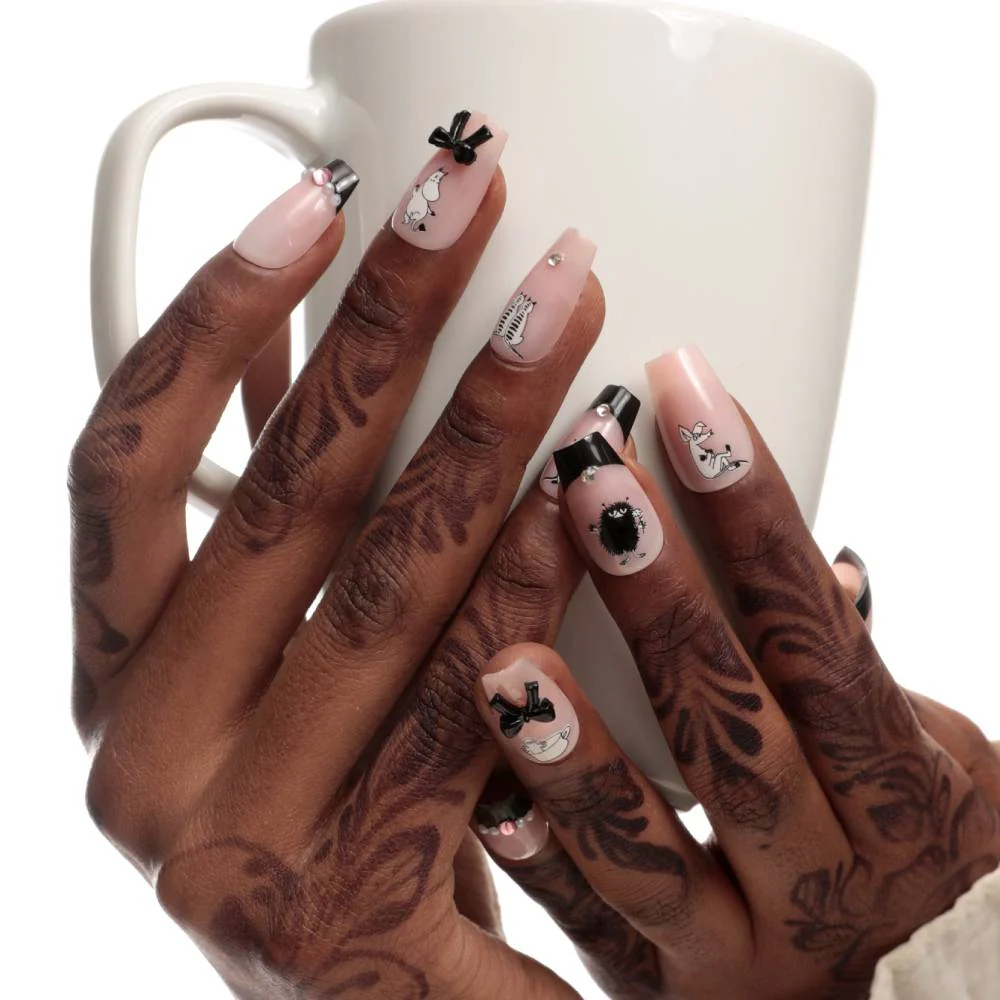 Moomin PinkNoir Press-on Nails Pink