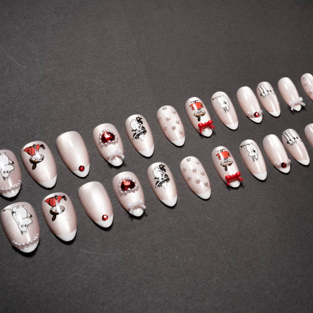 Moomin Romance Press-on Nails Pink - Image 3