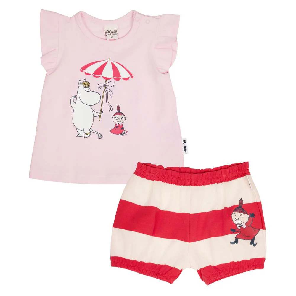 Moomin Shell Beach Shorts Set Red - Image 2