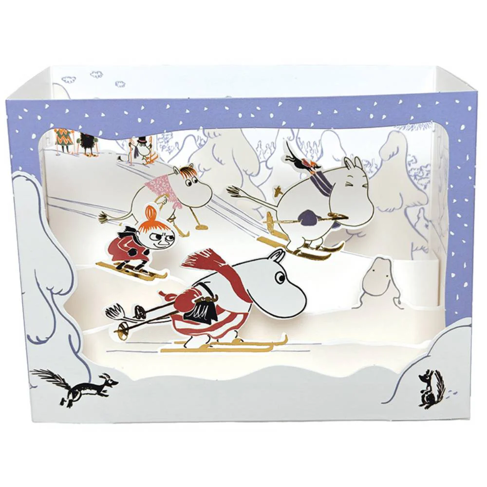 Moomin Skiing Theatre Card 3D