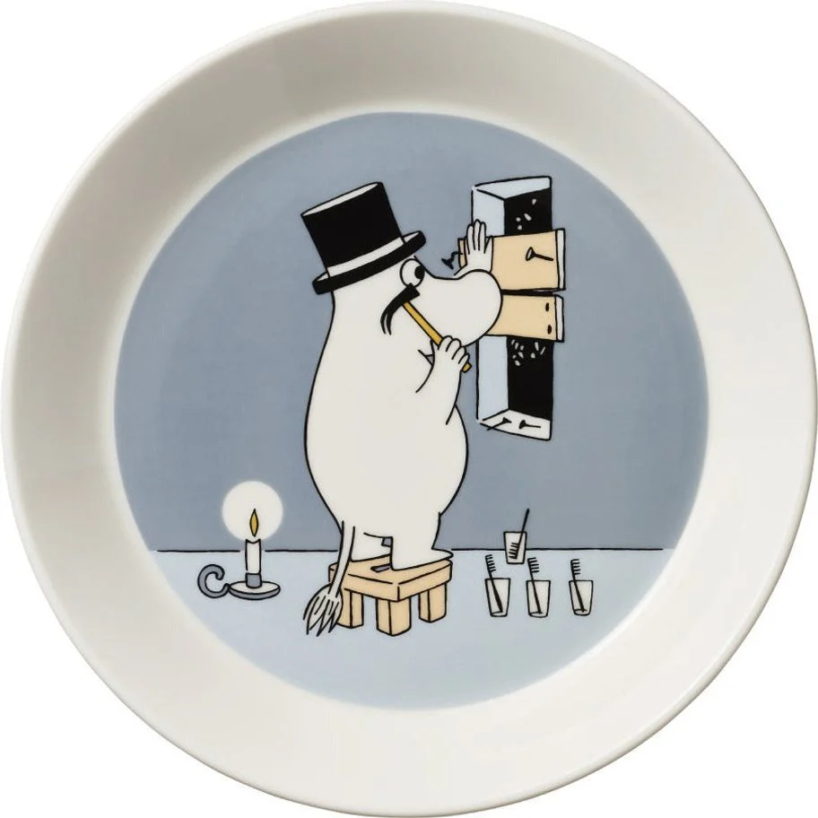 Moominpappa Plate Grey 19cm Grey