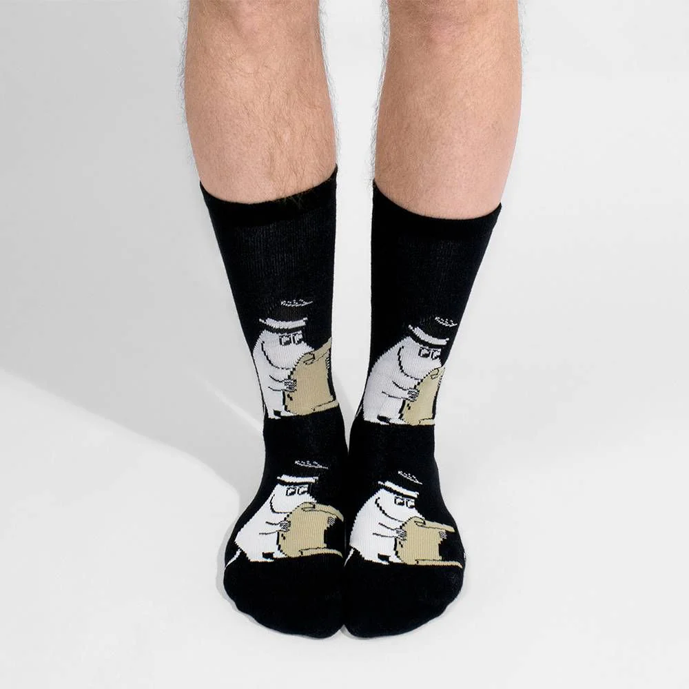 Moominpappa Letter Socks 40-45 Black