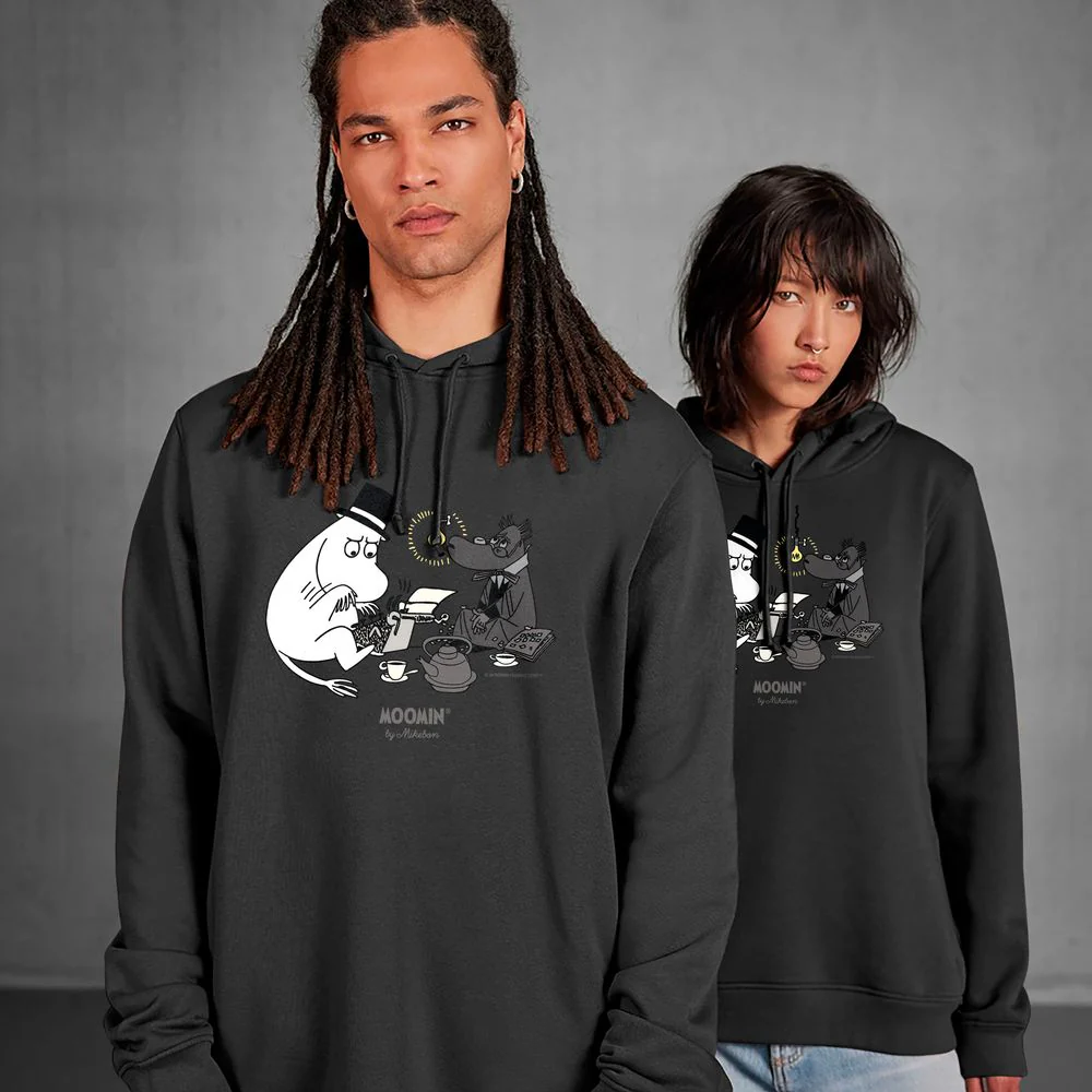 Moominpappa Typing Hoodie Black