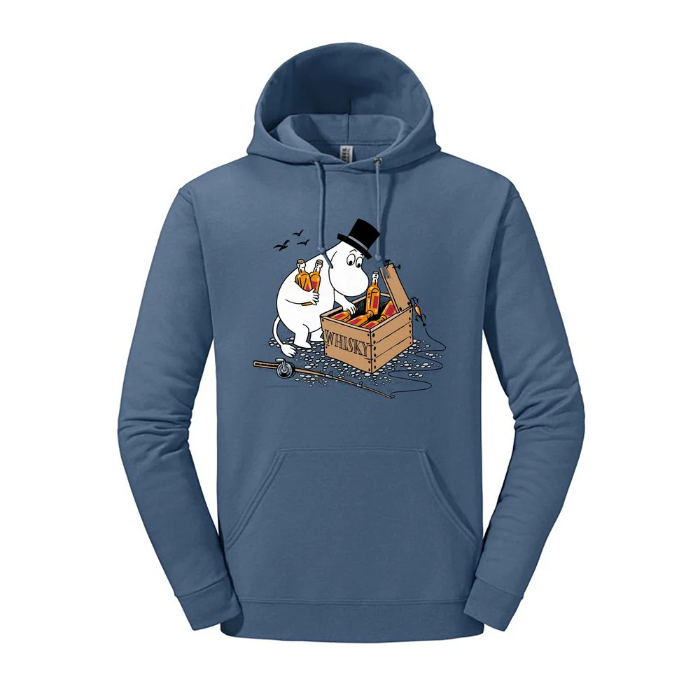 Moominpappa & Whisky Hoodie Blue - Image 2