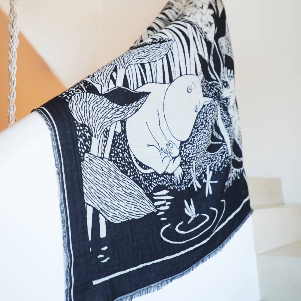 Moomin Midsummer Madness Scarf B&W - Image 5