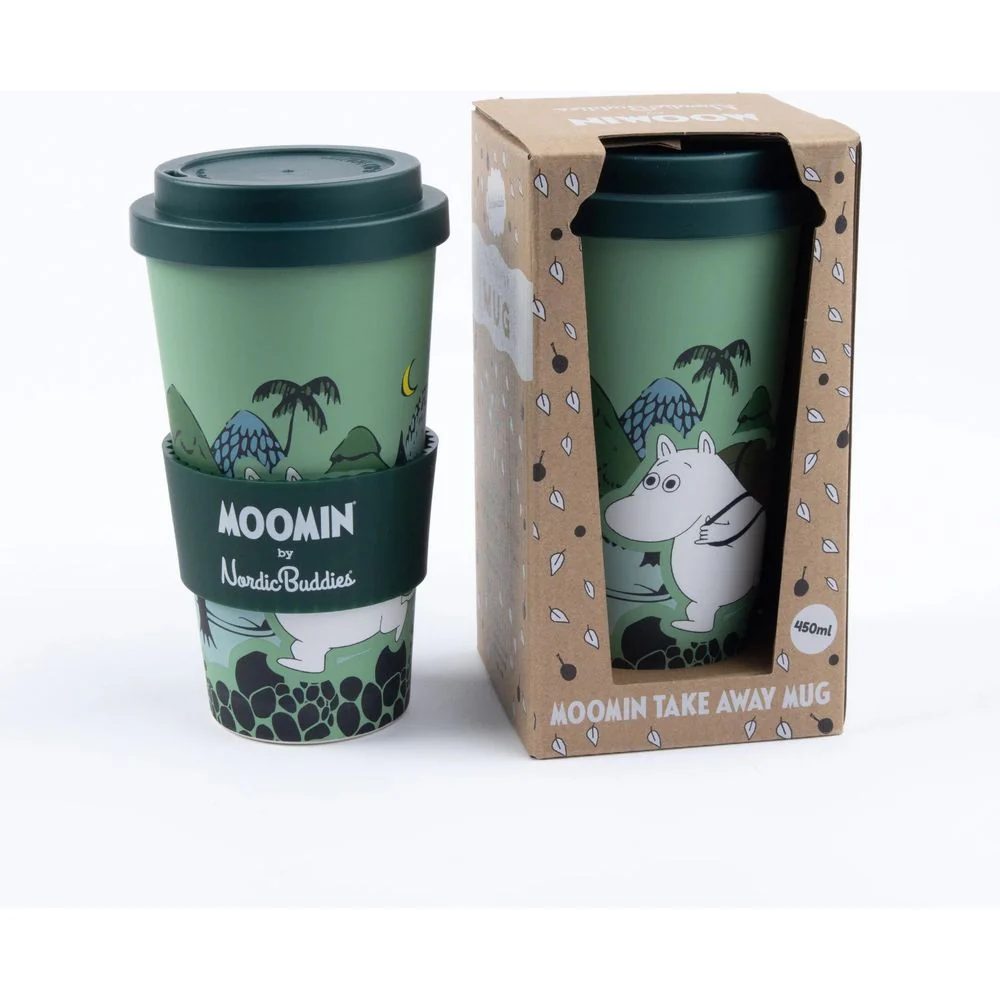 Moomintroll Adventuring Take-Away Mug Green - Image 2