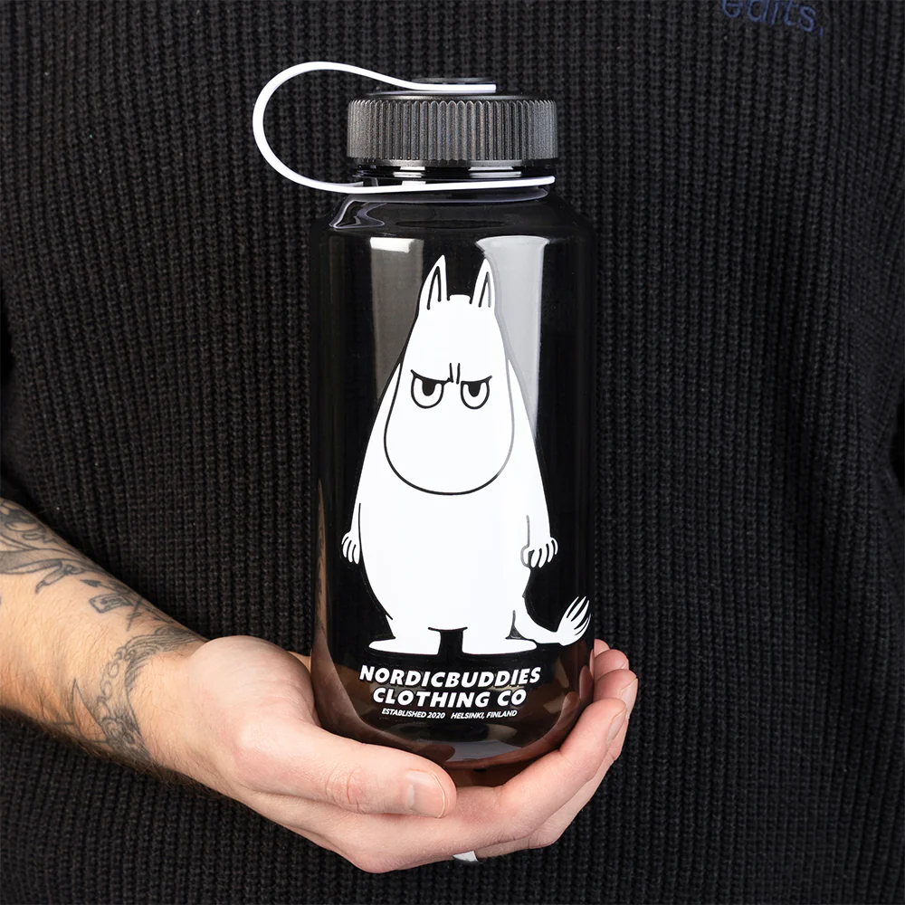 Moomintroll Angry Everyday Water Bottle Black