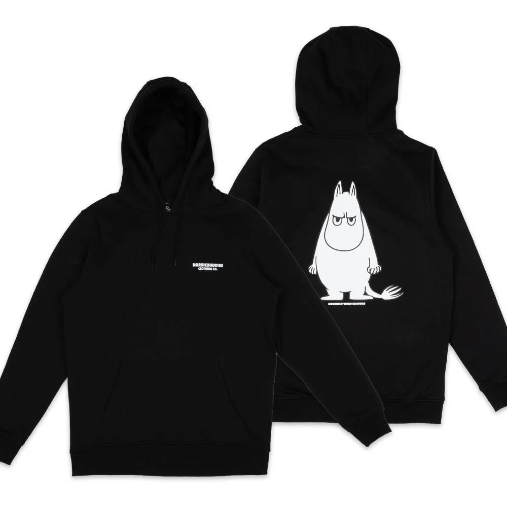 Moomintroll Angry Hoodie Unisex Black - Image 2