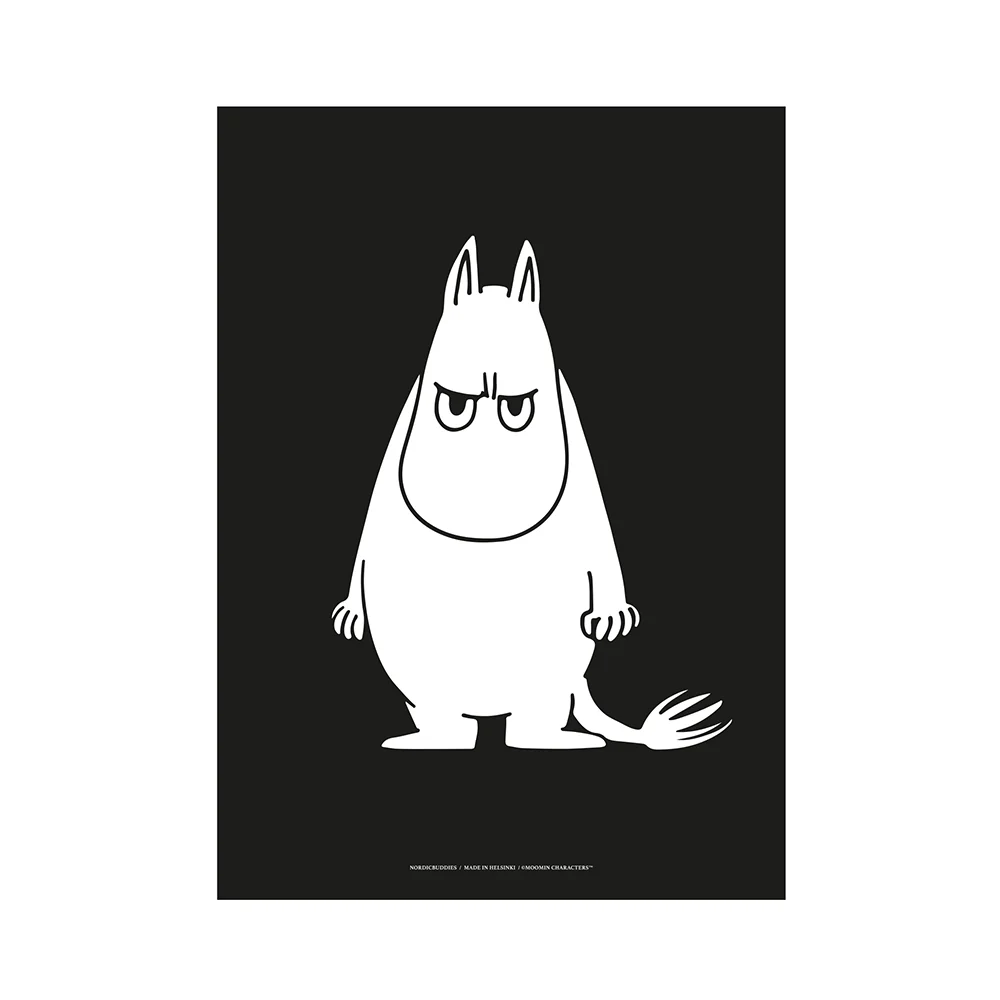Moomintroll Angry Poster 30x40cm B&W - Image 2