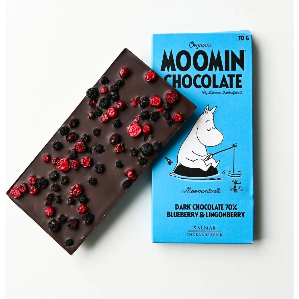 Moomintroll Dark Chocolate with Lingonberry & Blueberry 70g - Image 4