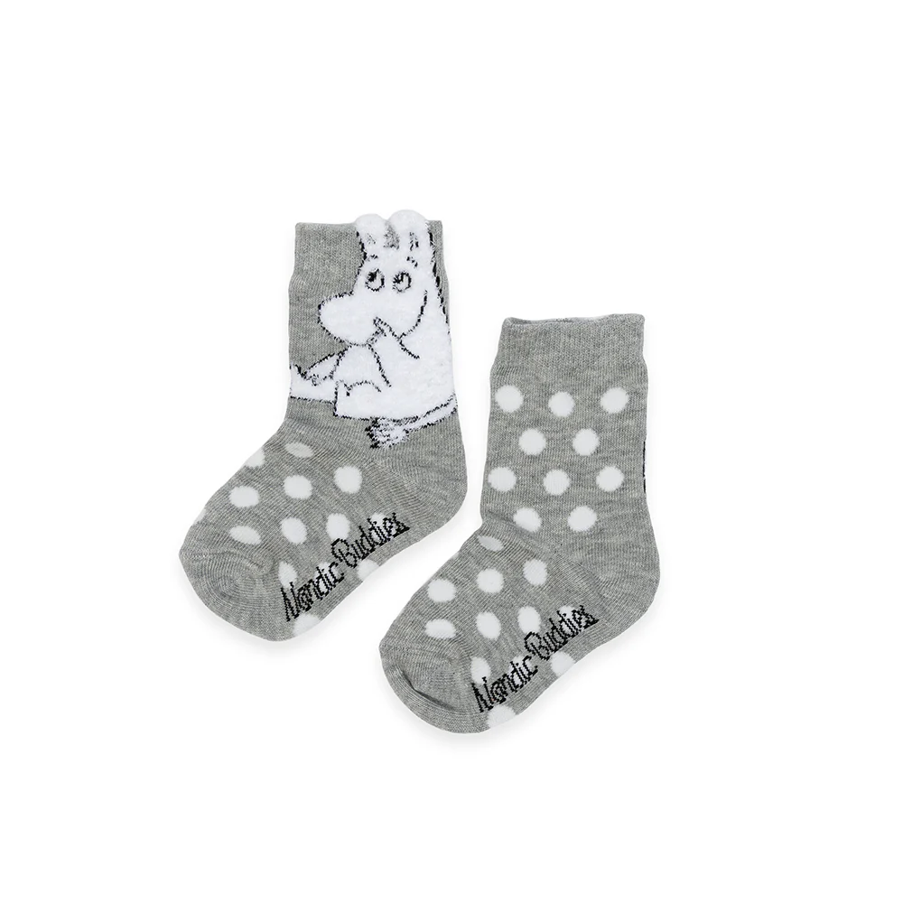 Moomintroll Fluffy Kids Socks 28-31 Grey - Image 2