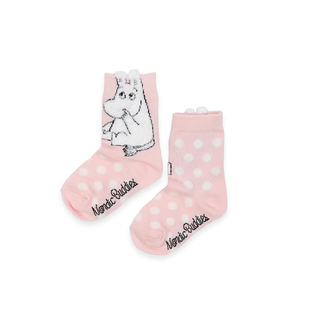 Moomintroll Fluffy Kids Socks 28-31 Pink - Image 2