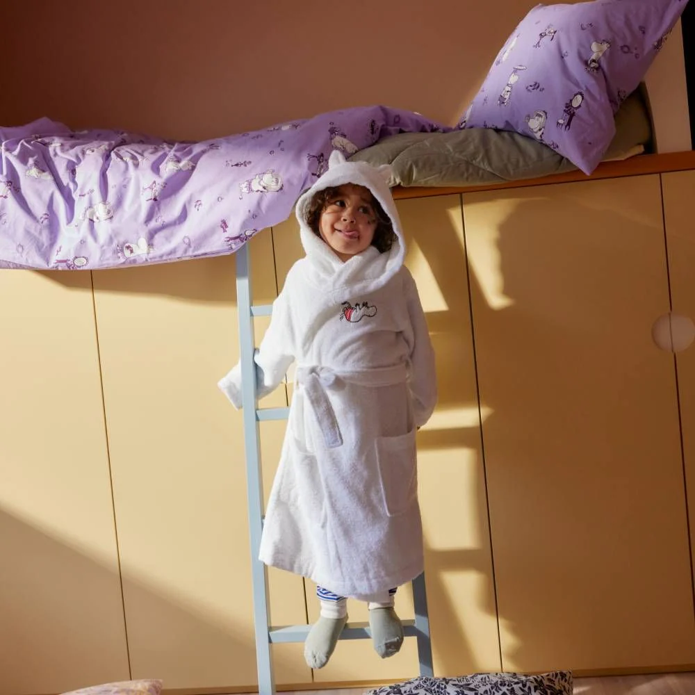 Moomintroll Kids Bathrobe White - Image 2
