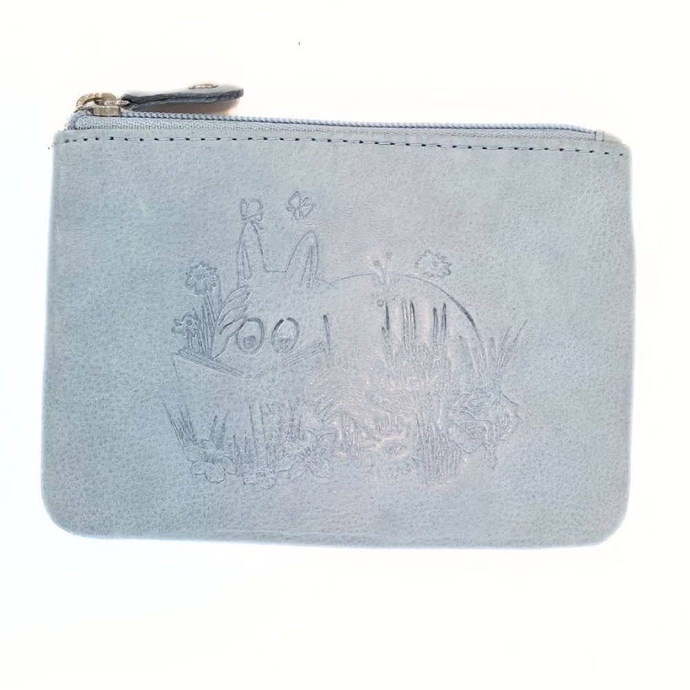 Moomintroll Leather Coin Wallet Blue