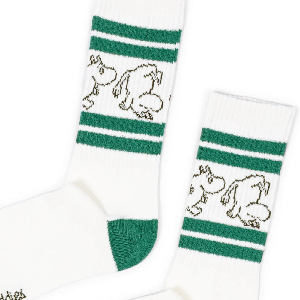 Moomintroll Retro Socks 40-45 White/Green - Image 2