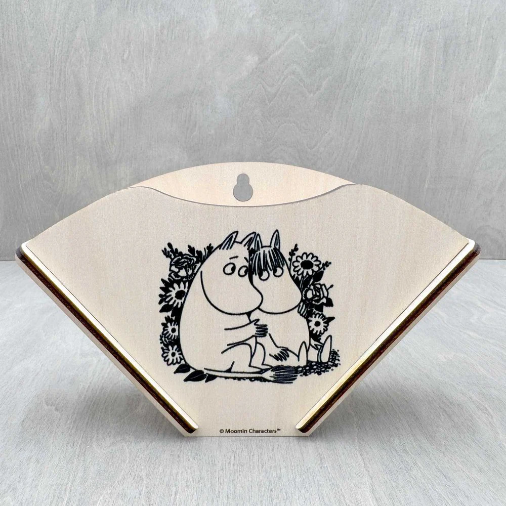 Moomintroll & Snorkmaiden Coffee Filter Holder B&W - Image 2