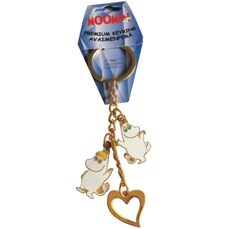 Moomintroll & Snorkmaiden Heart Metal Keyring - Image 2