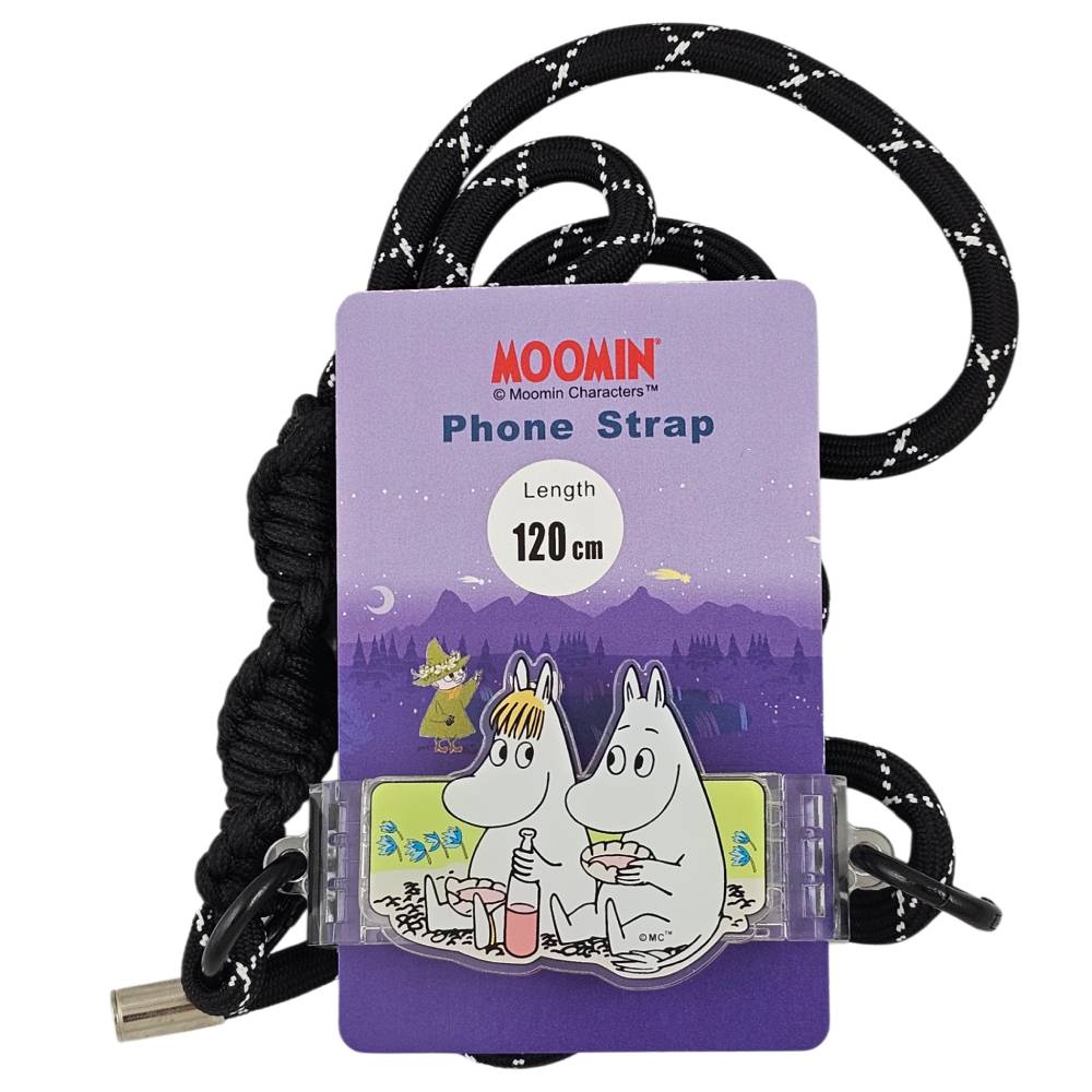 Moomintroll & Snorkmaiden Picnic Phone Strap Black