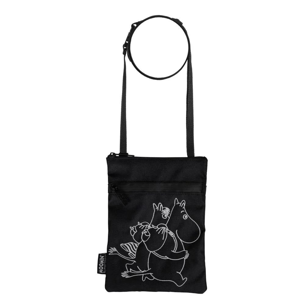 Moomintroll & Snorkmaiden Shoulder Pouch Black