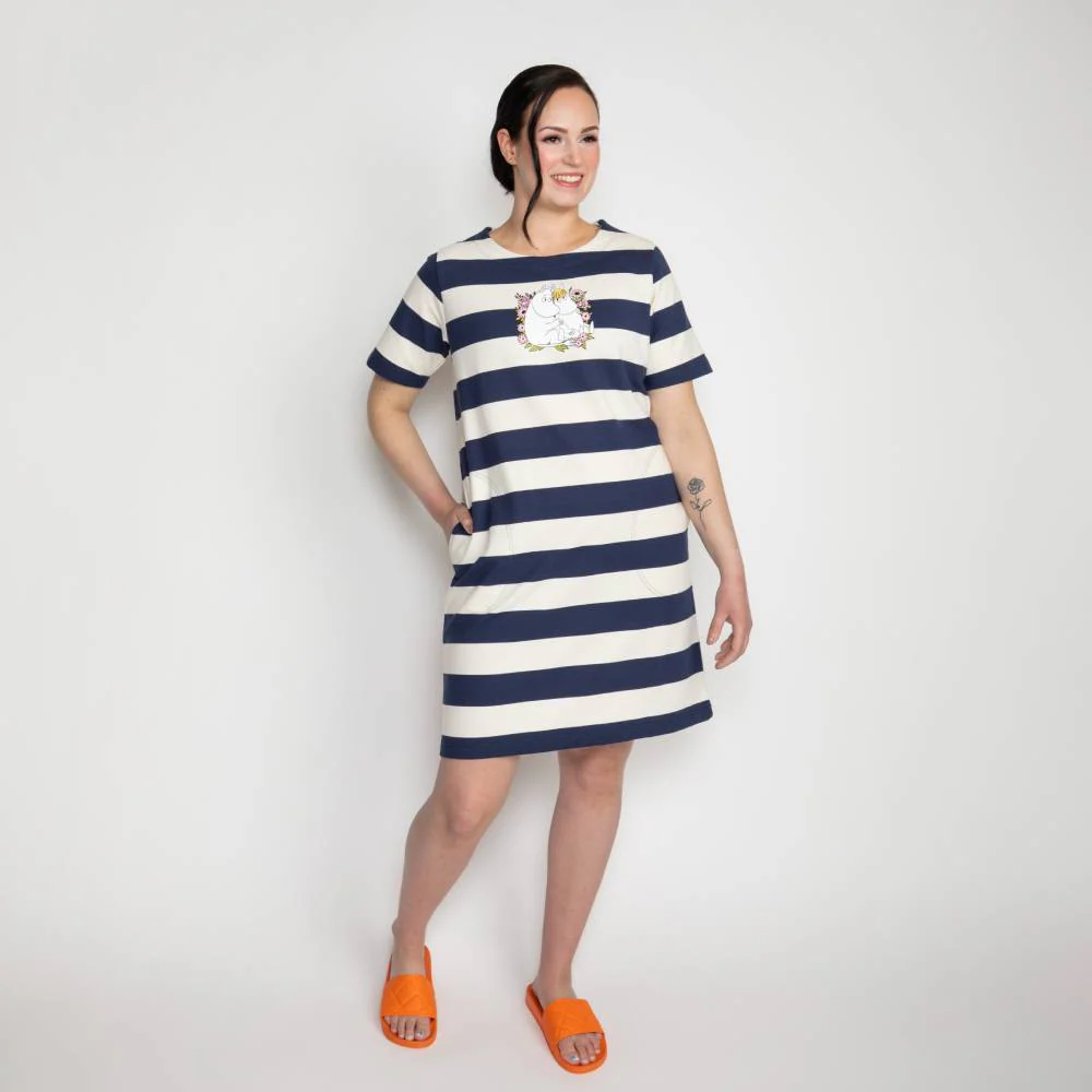 Moomintroll & Snorkmaiden Stripe Dress Darkblue