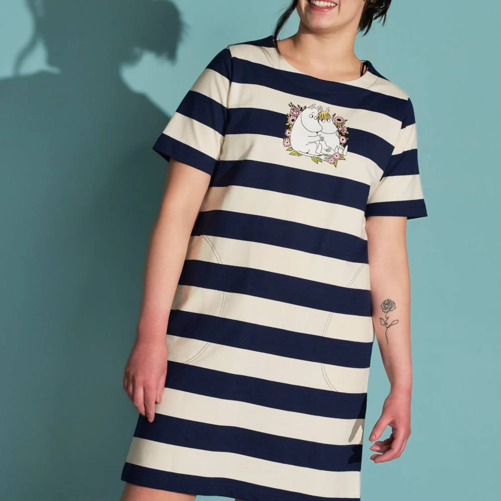 Moomintroll & Snorkmaiden Stripe Dress Darkblue - Image 5
