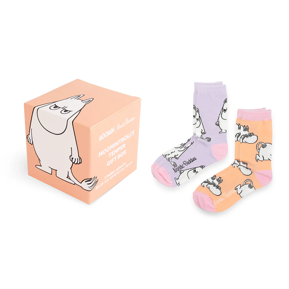 Moomintroll Angry Sock 36-42 Gift Box 2-set