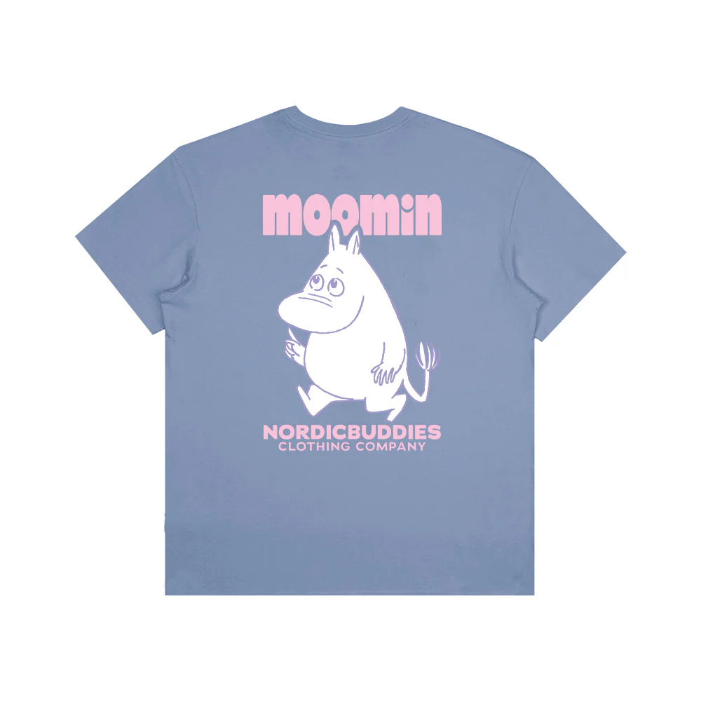 Moomintroll Walking T-shirt Blue - Image 4