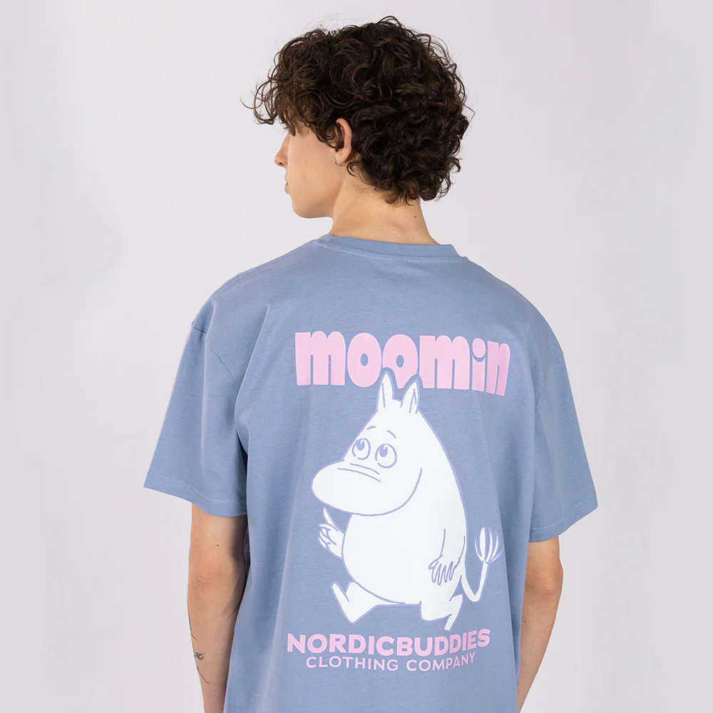 Moomintroll Walking T-shirt Blue - Image 7