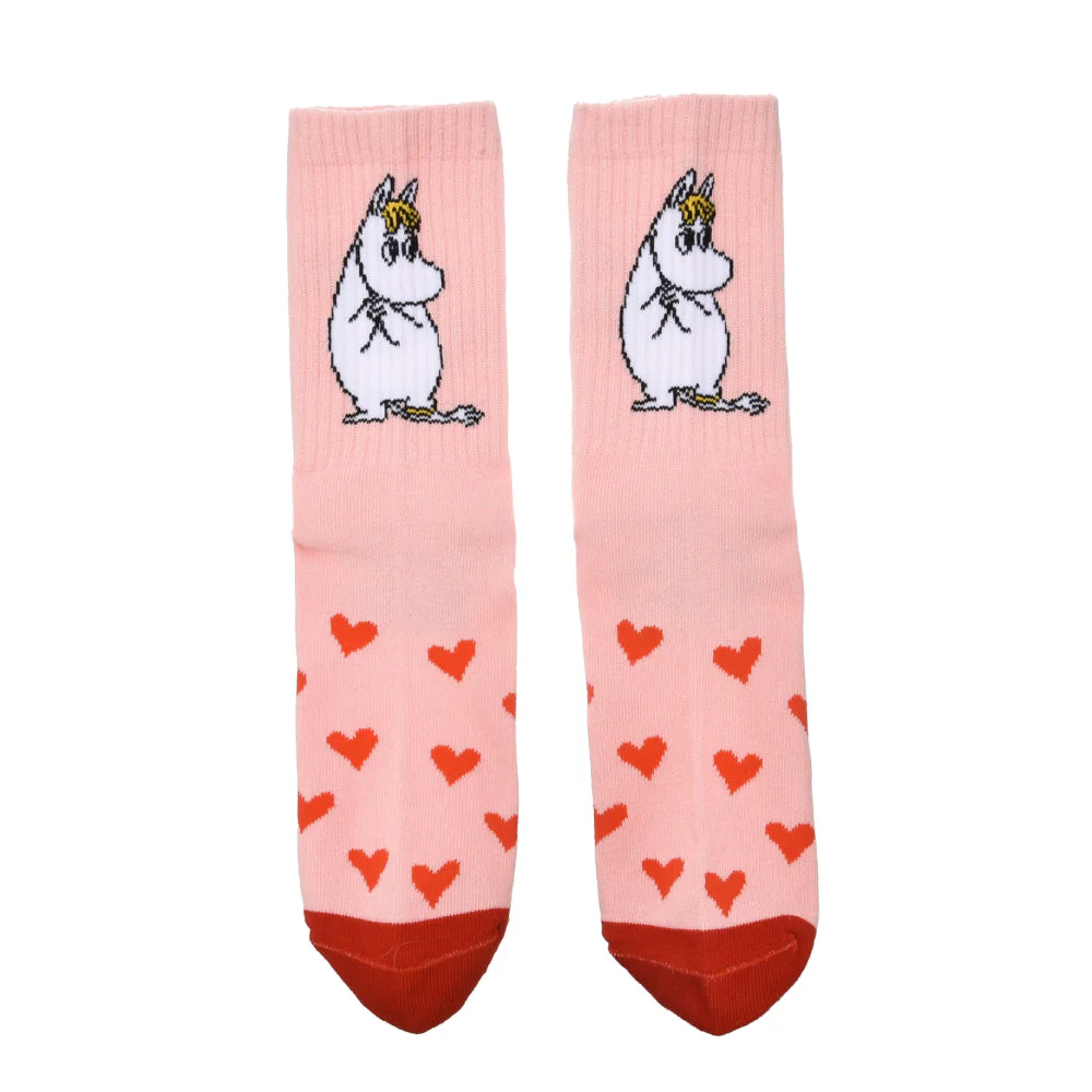 Snorkmaiden Heart Retro Socks 36-42 Pink - Image 2