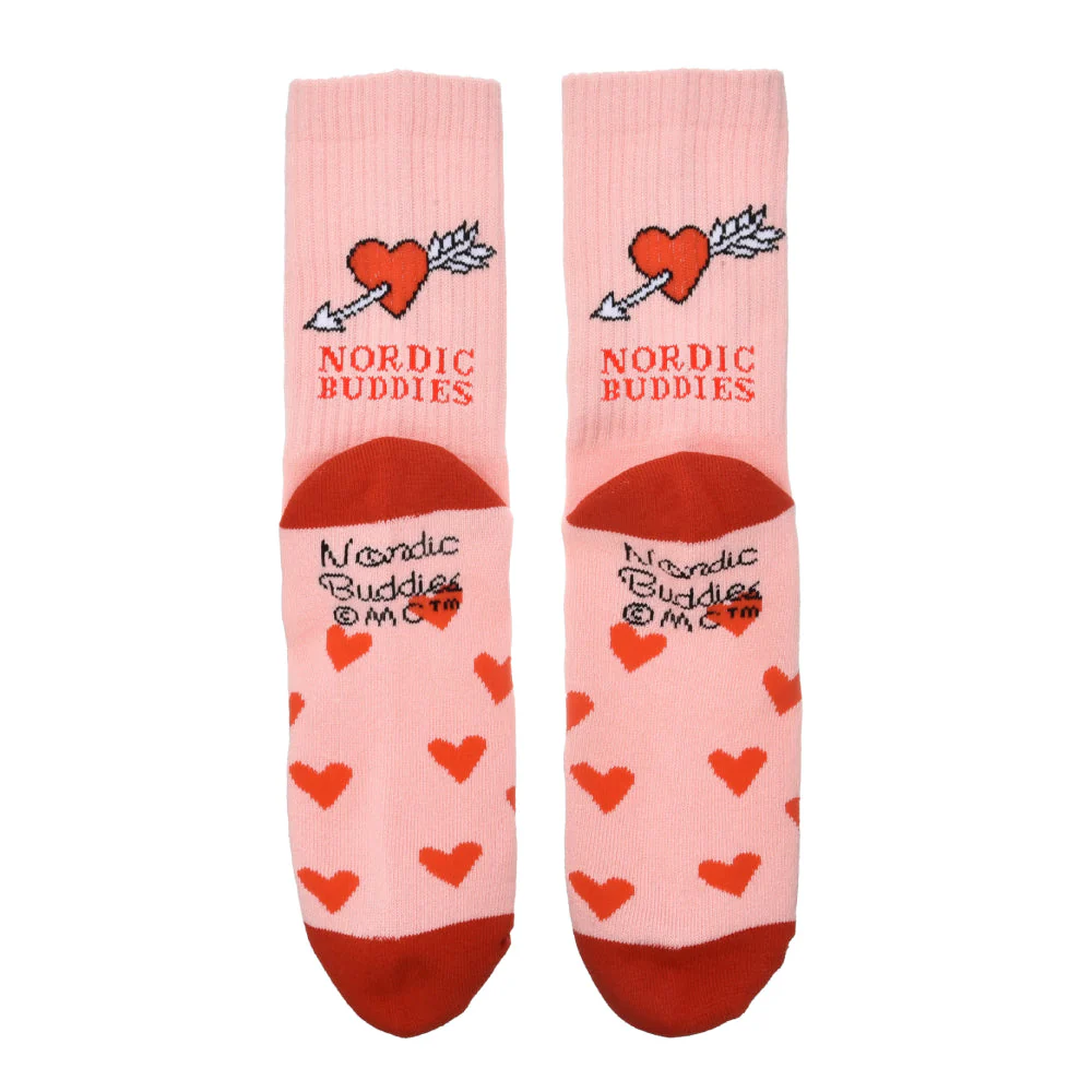 Snorkmaiden Heart Retro Socks 36-42 Pink - Image 3