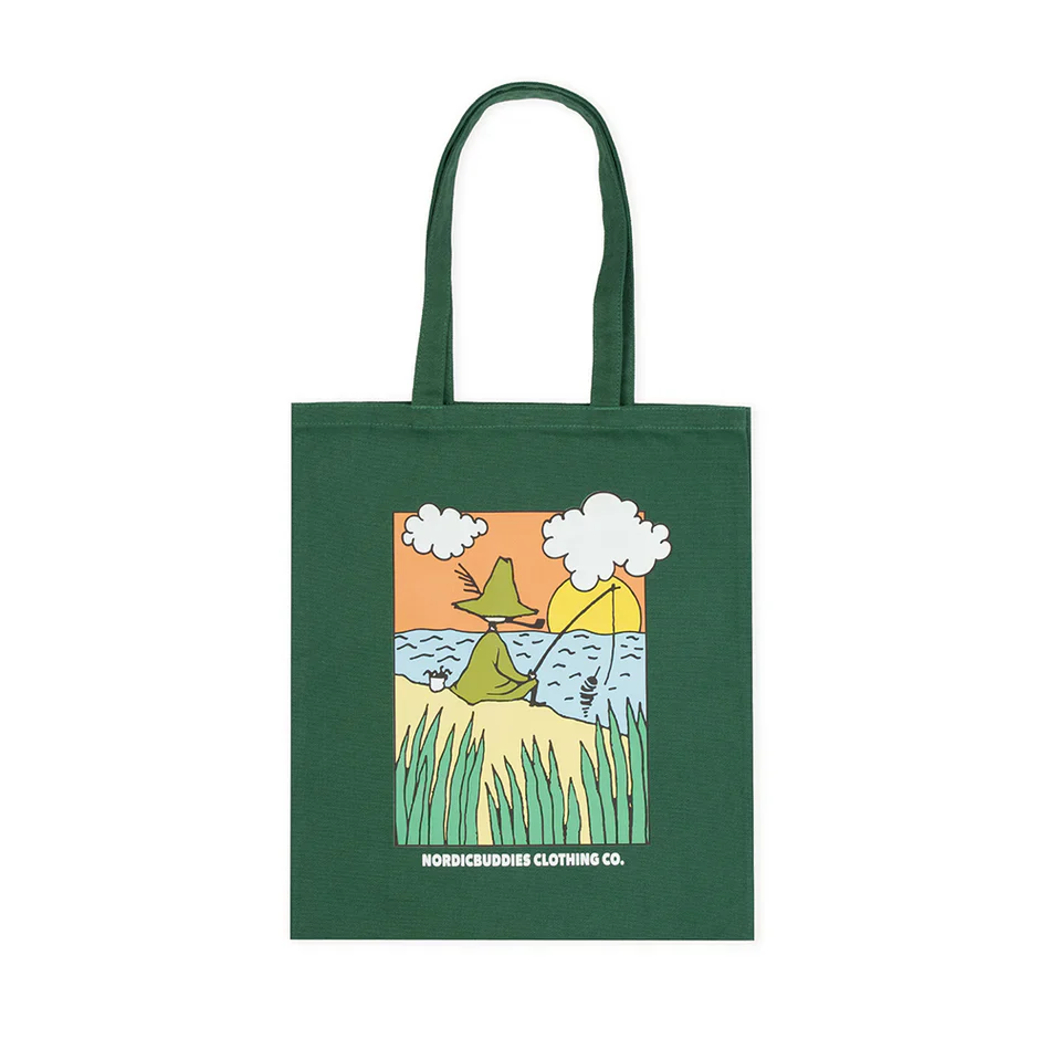 Snufkin Fishing Tote Bag Green